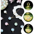 thumbnail image 4 of 50 Pcs Glow in The Dark Glass Pendants 5 Colors 0.84inch Ball Charms Luminous Globe Charms Colorful Glass Pendants with Golden Loop for Necklace Bracelet Earring Jewelry Making for making, 4 of 5