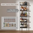 thumbnail image 4 of 5-Tier Freestanding Wine Racks: 50 Bottles Wine Rack Shelf Wall Mounted with Fences, Wines Bottle Holder Display Shelf, Liquor Storage, 17.28''L x 7.95''W x 68.5''H, 4 of 9