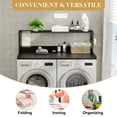 thumbnail image 5 of Washer Dryer Countertop with Shelves, Laundry Countertop with 2-Tier Shelf over Wooden Washer and Dryer with Non-Slip Pads, Laundry Room Organization and Storage 54"W x 27.5"D (Black-2-Tier), 5 of 8