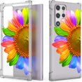 thumbnail image 1 of CoverON Phone Design For Samsung Galaxy S22 Ultra Case, Clear Flexible Soft Rubber Slim TPU Cover, Rainbow Sunflower, 1 of 8