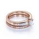 thumbnail image 4 of JeenMata Anillo de Compromiso Estilo Eduardiano con Banda Engastada en Canal de Moissanita de Corte Princesa de 1,75 Uds Engaste Nupcial en Oro Rosa de 18 K sobre Plata, 4 of 6