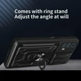thumbnail image 6 of Heavy Duty Protection Case for Motorola Edge 20 Pro (Not 20), Magnetic Ring Kickstand Slide Camera with Card Holder Phone Cover for Motorola Edge 20 Pro LJK Black, 6 of 9