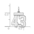thumbnail image 2 of Auriga 925 Sterling Silver/Rhodium-plated Polished Number 43 Charm for Women (L-20mm, W-8mm), 2 of 6