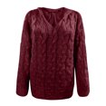 thumbnail image 4 of Sweaters for women Women Fashion Knitted Solid Long Sleeve V Neck Cardigan Tops Loose Sweater christmas sweater women, 4 of 6