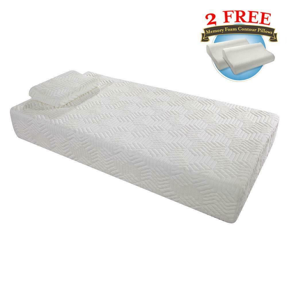 10 Inch Full Size Cool Medium-Firm Memory Foam Mattress With 2 Free GEL Pillows 