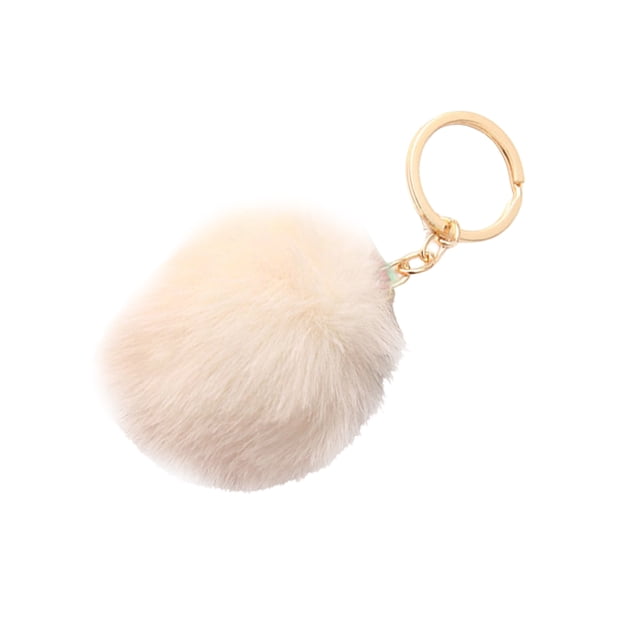 Bewildely Fuzzy Ball Llavero Creativo Portátil Exquisito Encantador Llaveros Delicados Multi-colores Llaveros Mujeres Negro 4cm Artesanía Beige 9cm Bewildely HA059936-62