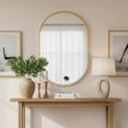 thumbnail image 4 of Mainstays Oval Lounge Framed Wall Mounted Mirror, Home Decor Mirror. Gold Metallic, 24x36", 4 of 6