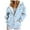 Light Blue, variant on GEWSEY Womens Oversized Hoodies Zip Up Fleece Floral Sweatshirt Casual Fall Long Sleeve Drawstring Hooded with Pockets (Light Yellow, 3XL)