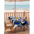 thumbnail image 2 of Outdoor Table Cloth with Umbrella Hole and Zipper,Blue Black Stripes Waterproof Rectangle Tablecloth 60"x102",Modern Abstract Ombre Grey White Lines Table Cover for Outside Party Patio Picnic, 2 of 8