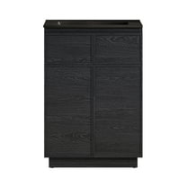 St. Tropez 24" Freestanding Bathroom Vanity in Black Oak with Black Sink Top
