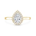 thumbnail image 5 of Rosec Jewels Moissanite Pear Shaped Engagement Ring with Halo - 5X7 mm - Teardrop Ring - D-VS1 Quality Certified, 14K Yellow Gold, US 6.00, 5 of 9