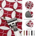 thumbnail image 5 of Hallway Runner Rug 2'x6', Red Geometric Kitchen Runner Rugs Non-Slip Carpet Mats, Vintage Rhombus Circle Texture Bedside Rugs Runners Washable Floor Carpet for Bathroom Laundry Room, 5 of 8
