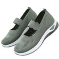 thumbnail image 2 of longantii Orthopedic Shoes for Women Arch Support Slip on Non Slip Running Shoes Breathable Knitted Mesh Stretch Hiking Shoes Soft 2026 New Orthopedic Shoes Green, 2 of 5