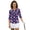 Watercolor Plumeria Floral Print, variant on HUIACONG 4th of July Womens 3/4 Sleeve Golf Shirts with American Flag Pattern, Quarter Zip Polo for Ladies Golf and Tennis Activewear