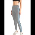 thumbnail image 2 of de Compresión para Control de Abdomen para Mujer, Pantalones de Yoga para Correr y Hacer Ejercicio con Cintura Alta. Azul Gris XL, 2 of 8