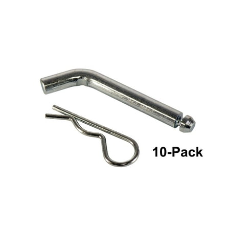 5/8 inch Extra Long Hitch Pin and Clip - 10-Pack - For 2-1/2 Receivers