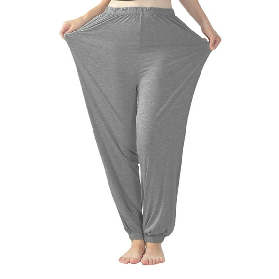 Womens Pants Women Stretchy Plus Size Solid Color Trouser Casual Loose Baggy With Pockets For Yoga Dance Sport Homewear Travel pants
