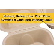 Avant Grub 6 x 6 Wheat Straw Biodegradable Kraft Clamshell Take Out Food Containers, 25 Pack