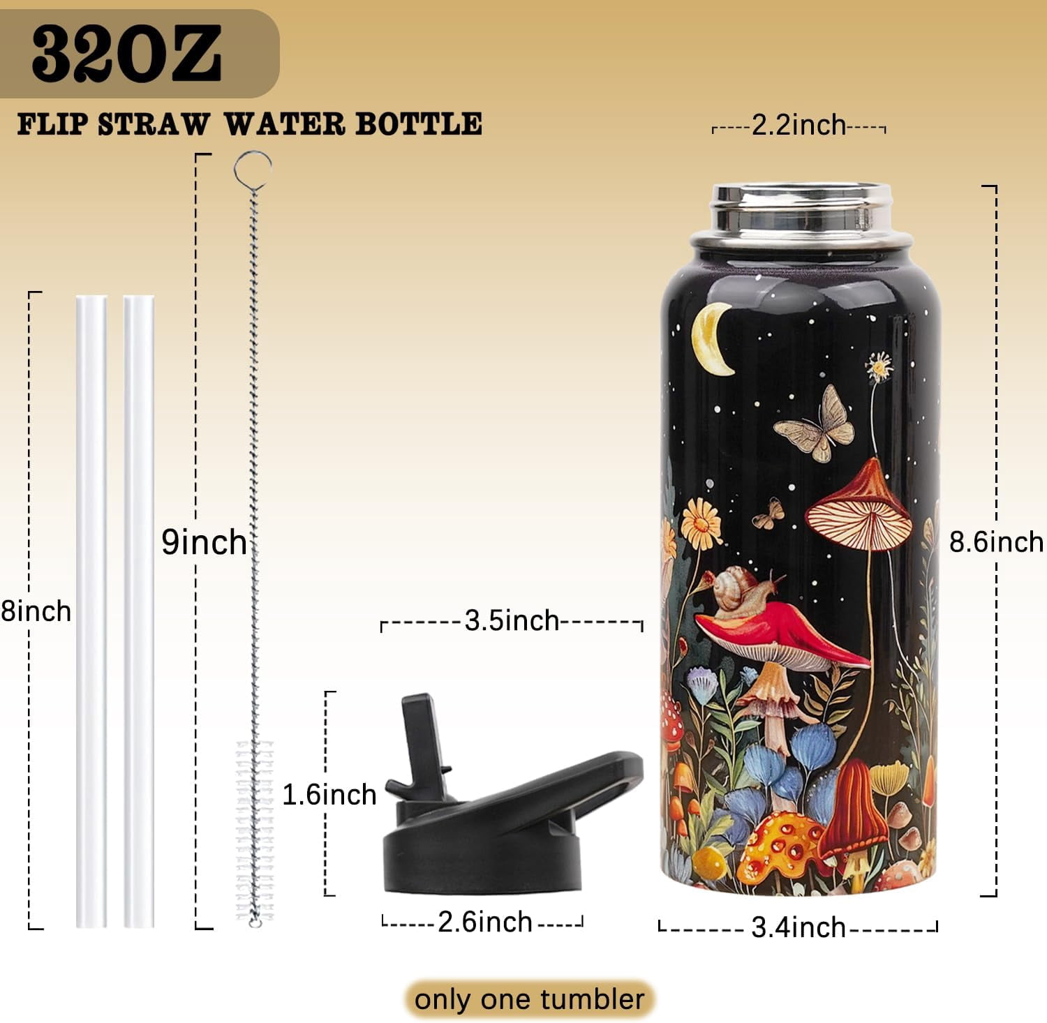 Insulated Water Bottle 32 oz, Cat Water Bottle with Straw and Lid, Reusable Leakproof Water Bottle Stainless Steel, Cat Lover Gifts for Women
