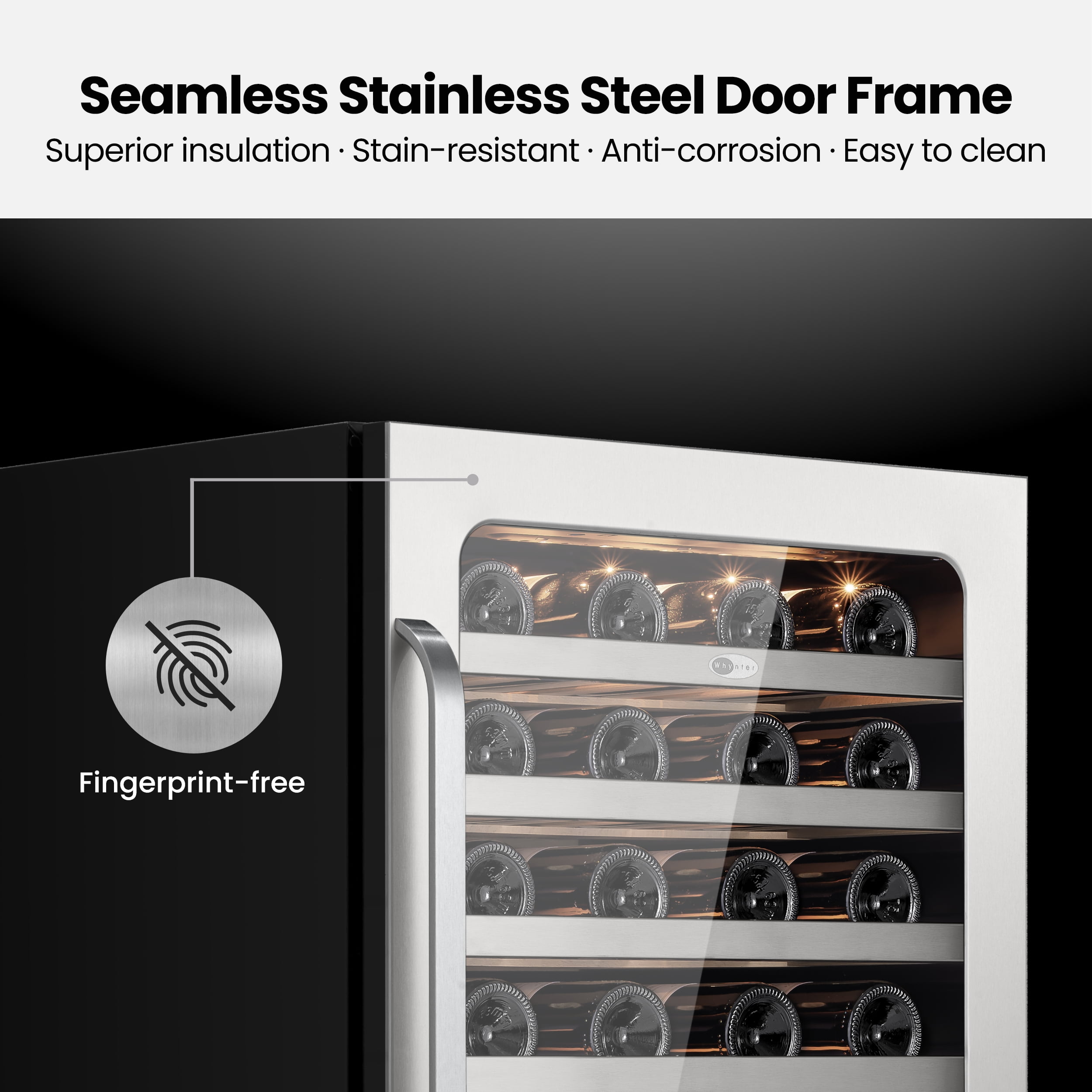 Whynter 24 inch Wine Cooler Refrigerator, 54 Bottle Wine Fridge with Stainless Steel Glass Door