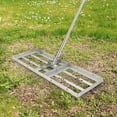 thumbnail image 1 of Lawn Leveling Rake 30"×10", 180° Flexible Rotation & 72'' Long Handle, Stainless Steel Heavy-Duty Topdressing Lawn Leveling Tool for Backyard Garden Farm Golf Course Pasture, 1 of 7