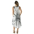 thumbnail image 3 of Riviera Sun Tie Dye Summer Dress with Floral Hand Painted Design (White / Black, X-large), 3 of 3