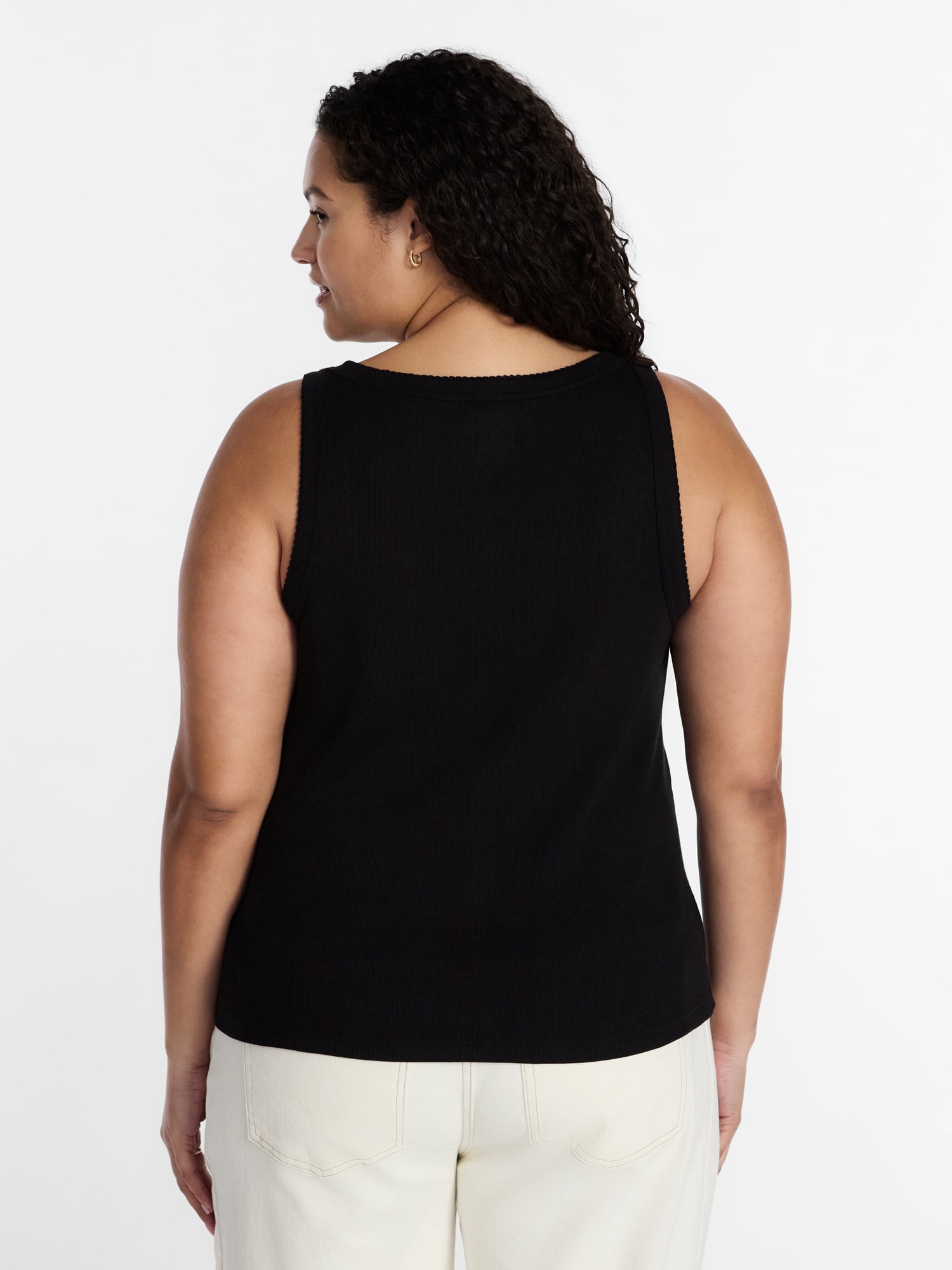 Terra & Sky Women’s Plus Size Button Through Tank, Sizes 0X-4X