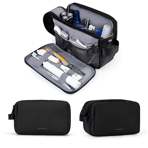 AOMRCOL Large Size Toiletry Bag for Men,Travel Makeup Bag Cosmetic Organizer Water-Resistant Shaving Bag for Toiletries Accessories,Black