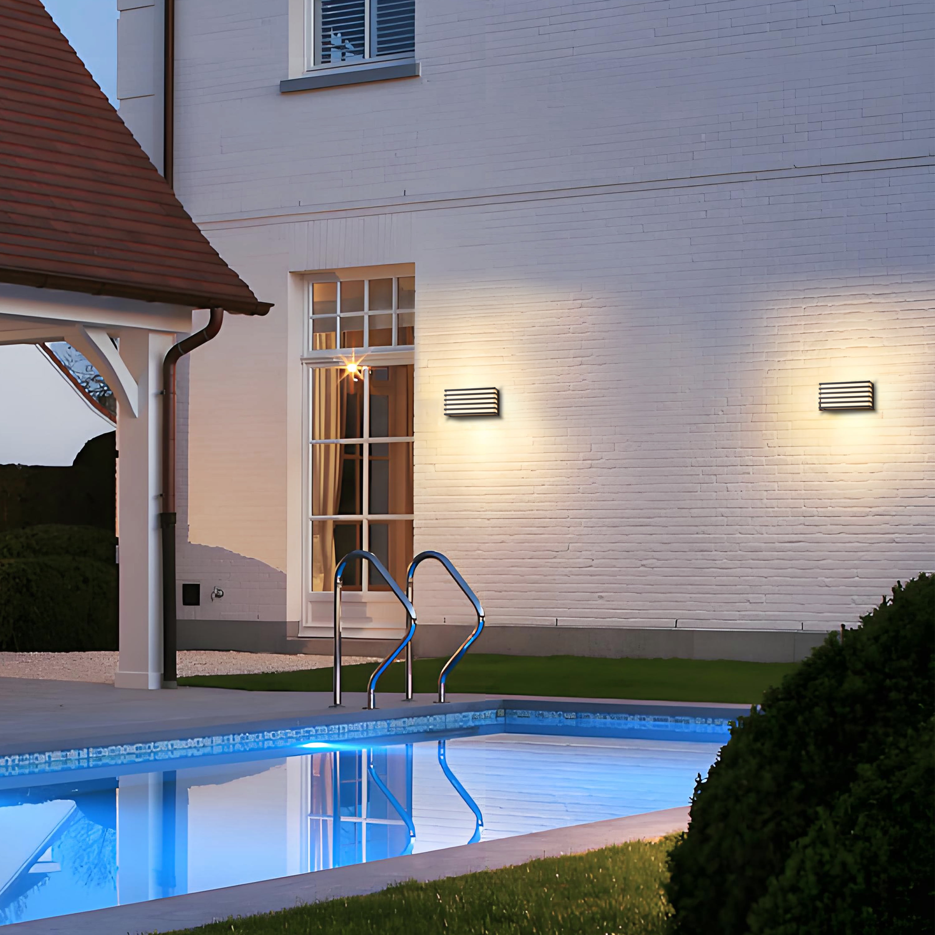 2-Pack Modern Black Aluminum LED Outdoor Indoor Wall Lights