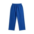 thumbnail image 2 of Lmnyox Wide Leg Pants for Men Baggy Plain Drawstring Sweatpants Elastic Waist Outdoor Trousers with Pockets, 2 of 5