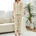 thumbnail image 2 of Top-kevin Women's Pajama Sets Pizza Slice Pattern Long Sleeve Lounge Sets Pjs Sleepwear with Pockets, 2 of 12