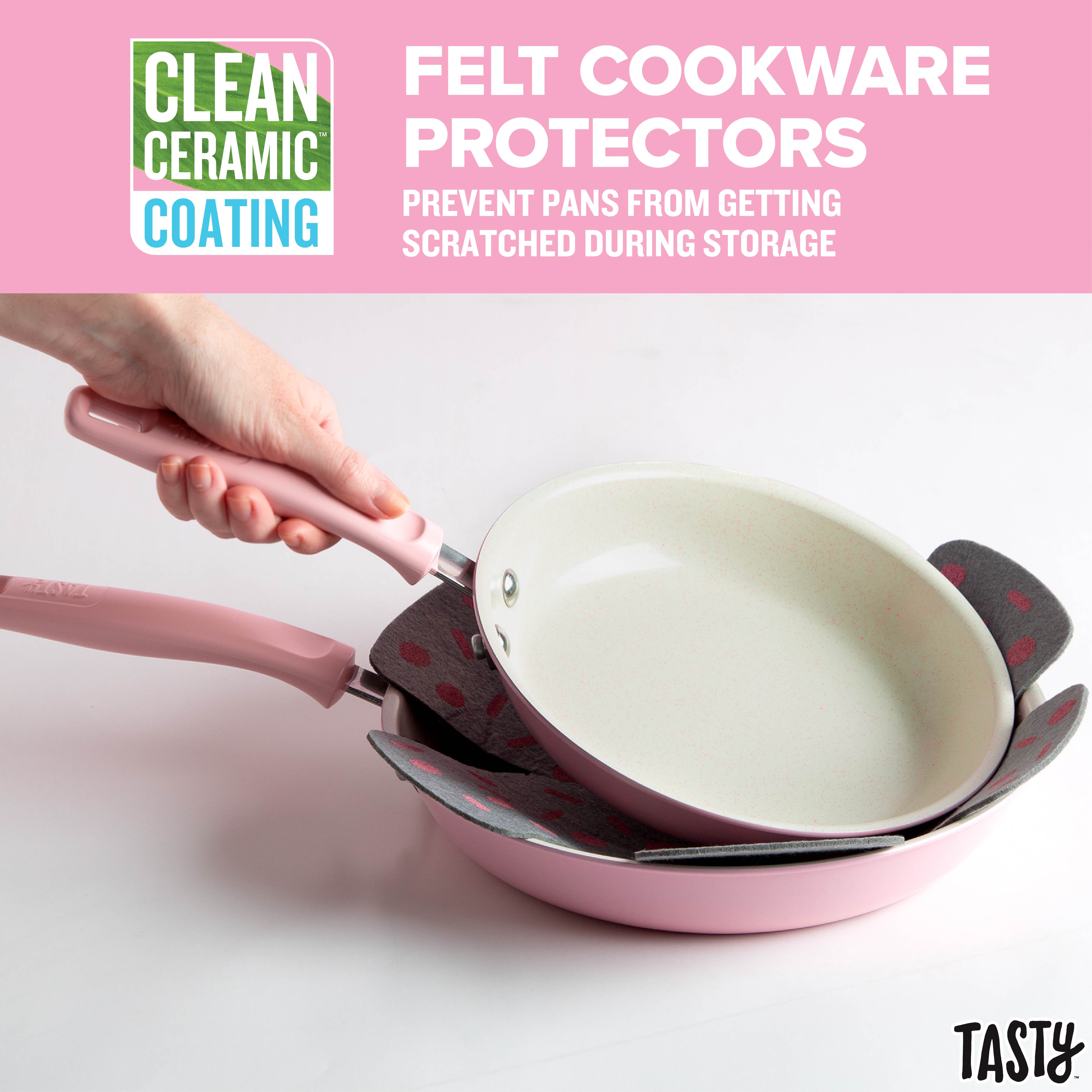 Tasty Clean Ceramic 16-Piece Non-Stick Cookware Set, Pink photo 8