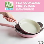 Tasty Clean Ceramic 16 Piece Non-Stick Aluminum Cookware Set, Pink