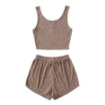 thumbnail image 4 of cfhntfmh Women 2 Piece Ribbed Pajama Set Sleeveless Crop Cami Tops and Shorts Lounge Sleepwear Pj Set, 4 of 7