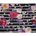 thumbnail image 4 of oneOone Polyester Lycra Gray Fabric Stripe & Rose Floral Quilting Supplies Print Sewing Fabric By The Yard 56 Inch Wide, 4 of 4