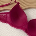 thumbnail image 6 of Iugvhana Womens Push Up Lace Bras Full Coverage Underwire Lifting Bras Comfortable Adjustable Strap Bras Support Anti-Sagging Daily Bra Wine M, 6 of 8