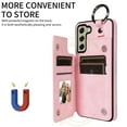 thumbnail image 3 of Nalacover for Samsung Galaxy S21 FE Wallet Case with Card Slots & Metal Finger Ring, Durable PU Leather Back Double Magnetic Botton Flip Kickstand Purse Shockproof Phone Case,Rosegold, 3 of 10