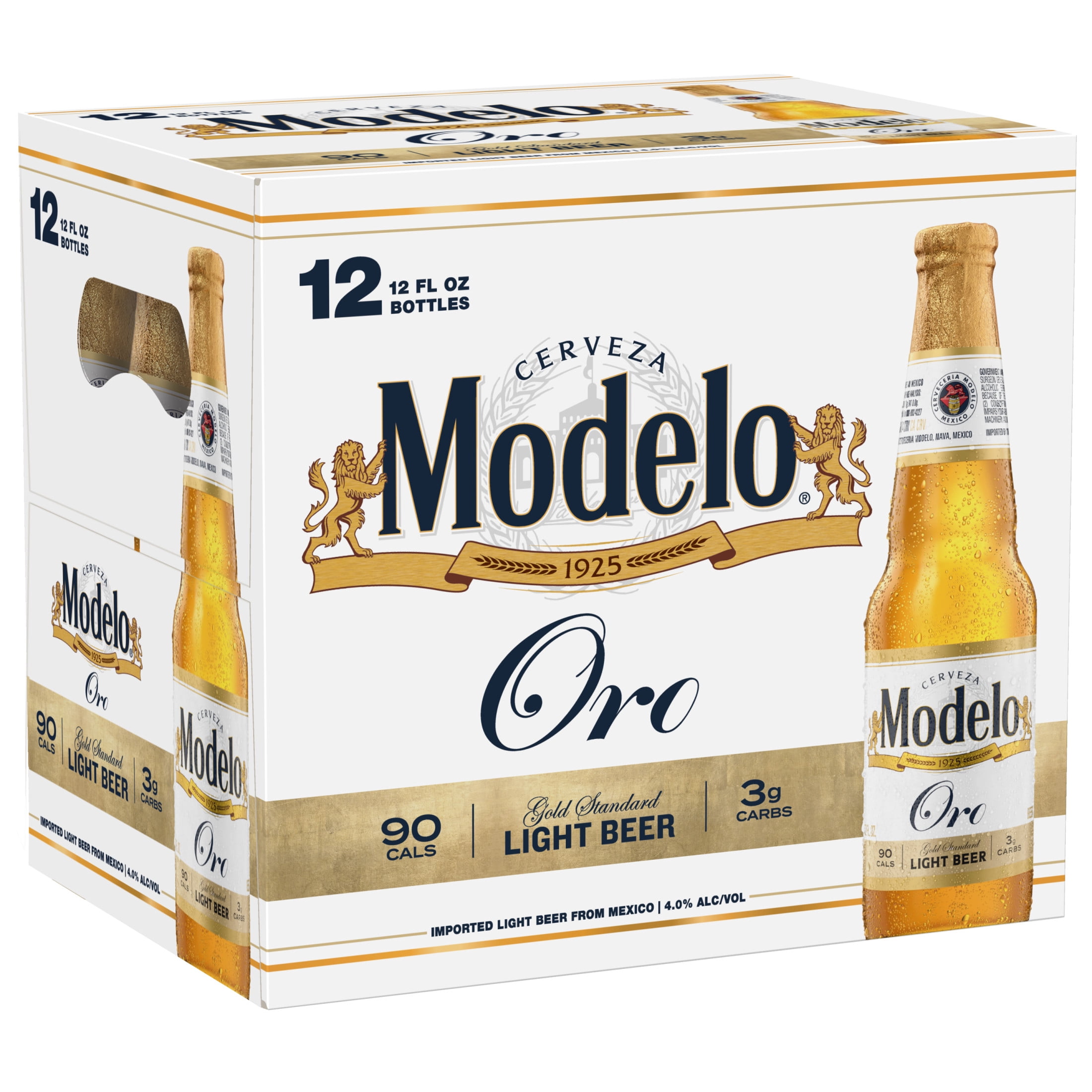 Modelo Oro Mexican Lager, Light Beer, 12 fl oz bottles - Walmart.com