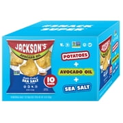 Jackson’s Classic Kettle Potato Chips with Sea Salt, Avocado Oil, Free of Top 9 Allergens, 1 oz, 10 Count