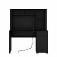 thumbnail image 5 of Computer Desk with Hutch & Bookshelf,Wood Executive Desk Teens Student Desk Writing Laptop Home Office Desk with Drawers,3 AC Outlets, 5 of 9