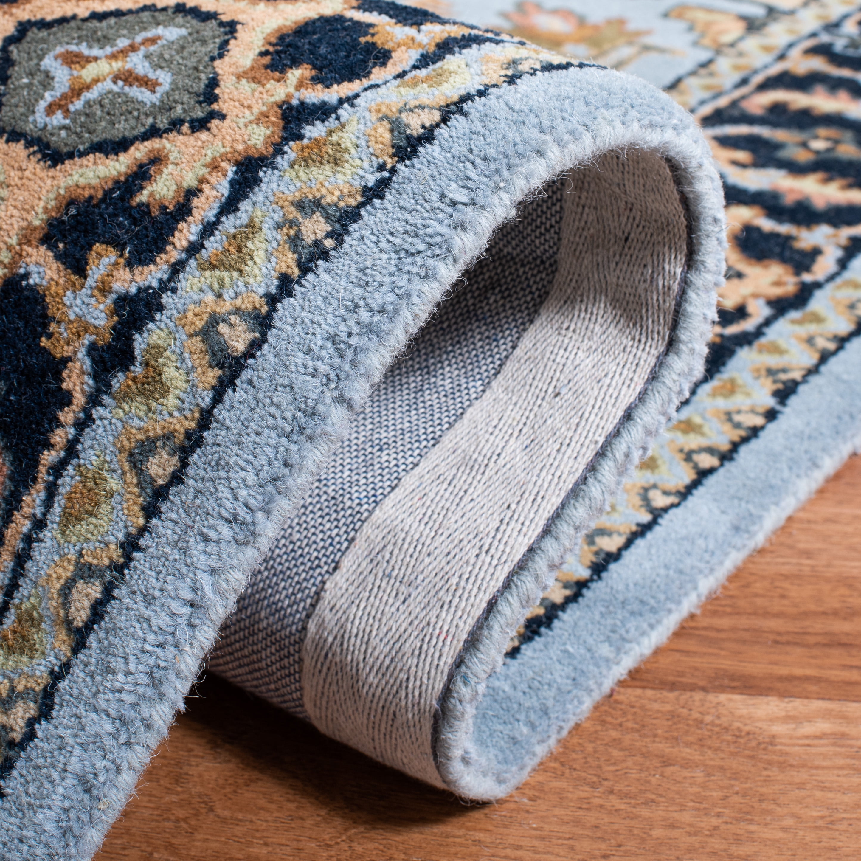 Safavieh Heritage York Oriental Wool Area Rug, Blue/Light Brown, 6' x 6' Square