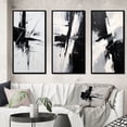 thumbnail image 1 of Designart "Minimalism on the Other Side Black & White Abstract" Abstract Painting Framed Wall Art Set Of 3 - Black Modern Frame Canvas Set For Living Room Decor, 1 of 6