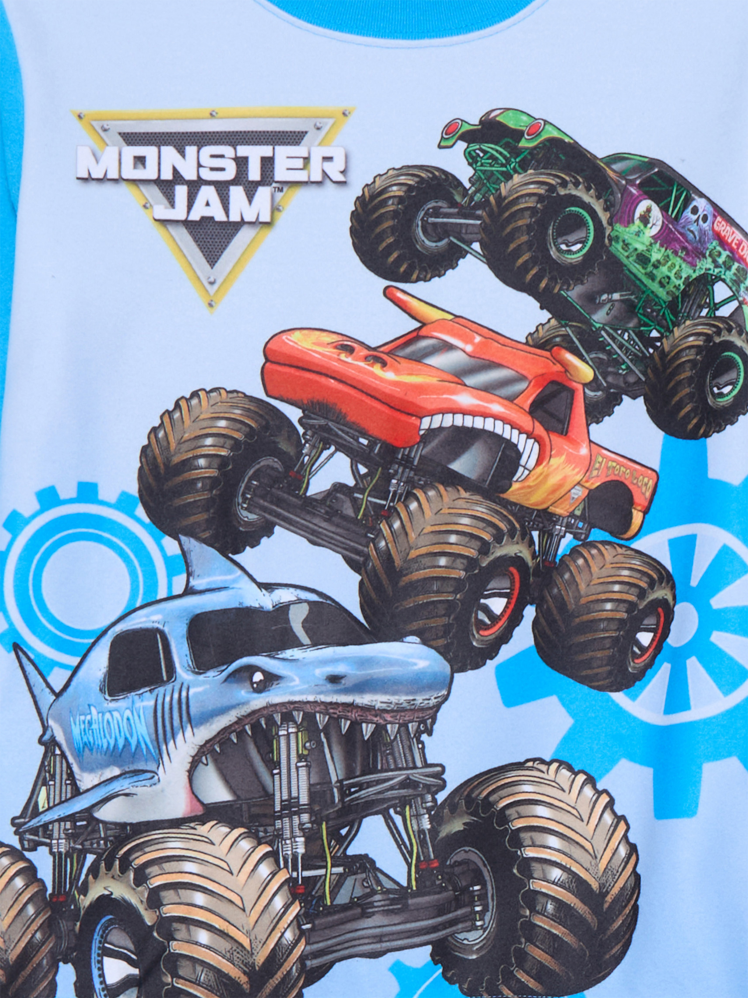 Monster Jam Boys Long Sleeve Top and Pants, 2-Piece Pajama Set, Sizes 4-12