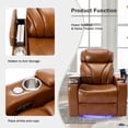 thumbnail image 5 of Harper & Bright Designs Electric Power Motion Recliner Chair with USB Charging & Bluetooth Speaker, Power Lift Recliner w/ Hidden Storage, Cup Holders, Home Theater Living Room Chair, Light Brown, 5 of 19