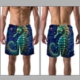 thumbnail image 3 of luoweisi Men's Beach Shorts Quick Dry Swim Trunks with Mesh Lining Seahorse S, 3 of 5