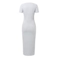 thumbnail image 5 of WENWU Women's Summer Bodycon Casual Short Sleeve Square Neck Midi Dress Knit Side Slit Long Ribbed Dresses Stylish Casual Dresses for Women V Neck Wrap Dress for Women, 5 of 8
