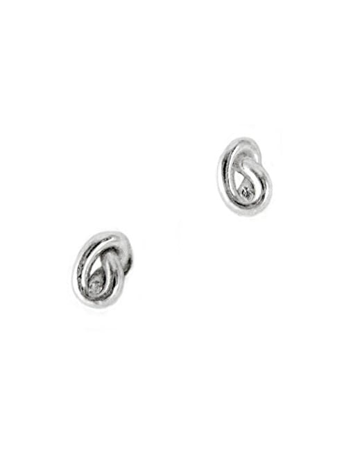 Sterling Silver Tiny Friendship Knot Post Earrings