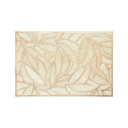 

Leaf Placemat High-End Hotel Restaurant Bronzing Insulation Coffee Placemat Decoration Table Mat Gold