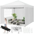 thumbnail image 1 of SANOPY 10 x 10 FT Pop Up Canopy Tent with 3 Sidewalls, Easy Up Canopy 10x10 Waterproof Commercial Outdoor Gazebo Portable Shelter Instant Tents for Parties,Backyard,Flea Market, 1 of 5