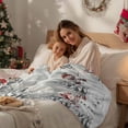 thumbnail image 4 of Merry Christmas Flannel Blanket for Bed,Travel and Camping, Red Hat Snowman Pine Tree Leaf Grey Snow Scene Super Soft Cozy Blanket for All Seasons 32"x48", 4 of 9
